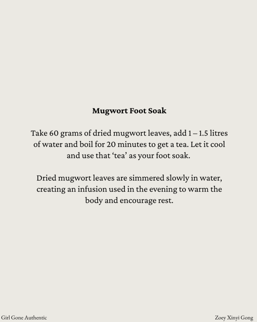 tcm mugwort foot soak zoey gong, girl gone authentic