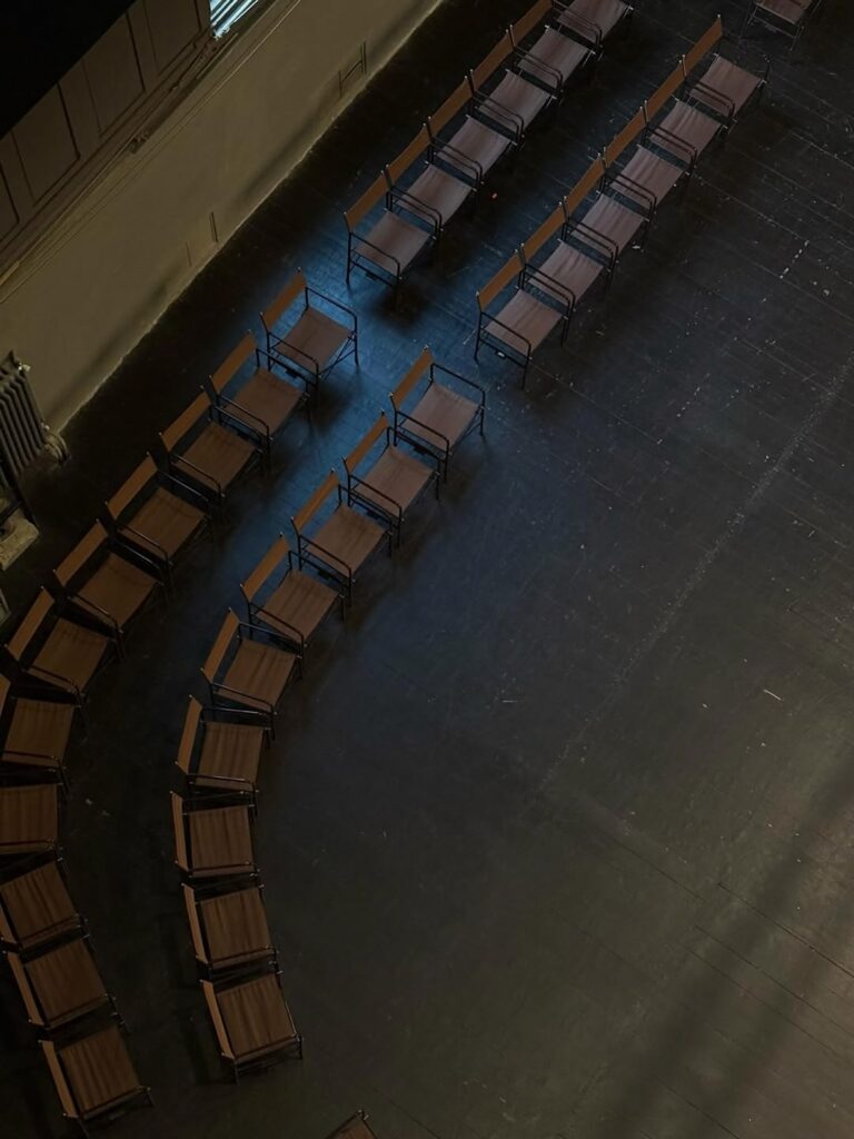 teadro della pergolla seating at Simone Rocha menswear ss27 by Jacob Lillis