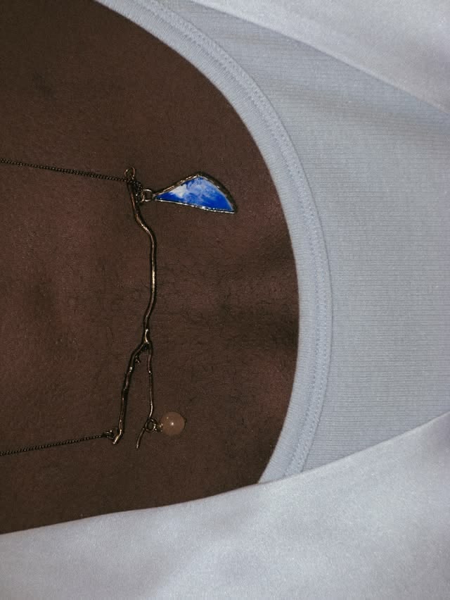 Dries Van Noten Spring Summer 2027 asymmetrical necklace a piece of nature
